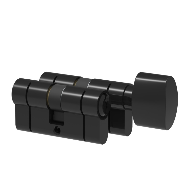 Komplet wkładek Łucznik D profil E8 30-45 gałka M8 od 45 czarna wg kodu